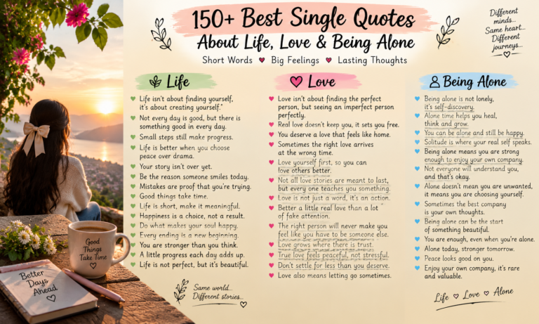 150+ Best Single Quotes About Life, Love & Being Alone